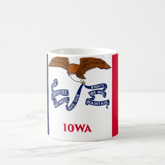アイオワ州旗とマグカップ州 – 米国 コーヒーマグカップ (中央)