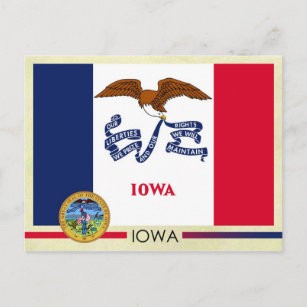 アイオワ州旗と封印 ポストカード