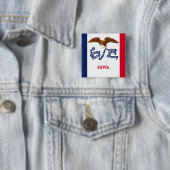 アイオワ州旗の付いたボタン 缶バッジ (インサイチュ)