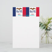 アイオワ州旗の付いた文房具 便箋 (スタンド正面)