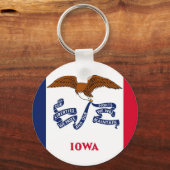 アイオワ州旗を持つキーチェーン州 キーホルダー (正面)