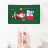 アイオワ州旗を持つサンタ 横断幕 (インサイチュ)