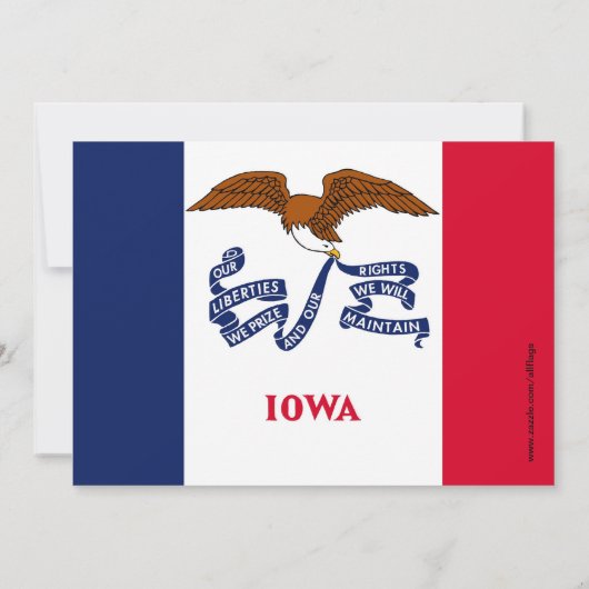 アイオワ州旗を持つベビーシャワー招待状 招待状 (裏面)