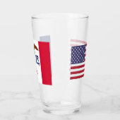 アイオワ州旗を持つ愛国的なガラス杯 タンブラーグラス (左)