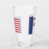 アイオワ州旗を持つ愛国的なガラス杯 タンブラーグラス (右)