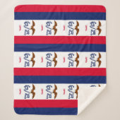 アイオワ州旗を持つ愛国的シェルパ毛布 シェルパブランケット (正面)