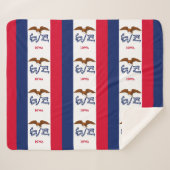 アイオワ州旗を持つ愛国的シェルパ毛布 シェルパブランケット (正面(横))