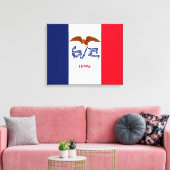 アイオワ州旗デザイン キャンバスプリント (インサイチュ (リビング))