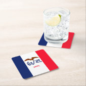 アイオワ州旗デザイン スクエアペーパーコースター (インサイチュ)