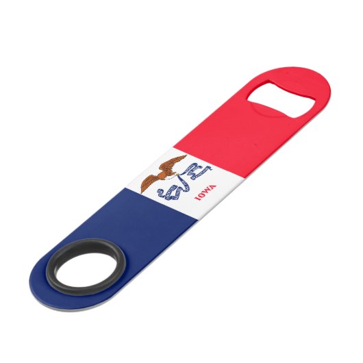 アイオワ州旗デザイン スピード栓抜き (正面アングル)