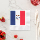 アイオワ州旗デザイン 縁ありカクテルナプキン (インサイチュ)