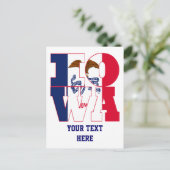 アイオワ州旗文字 ポストカード (スタンド正面)