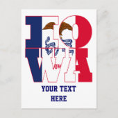 アイオワ州旗文字 ポストカード (正面)