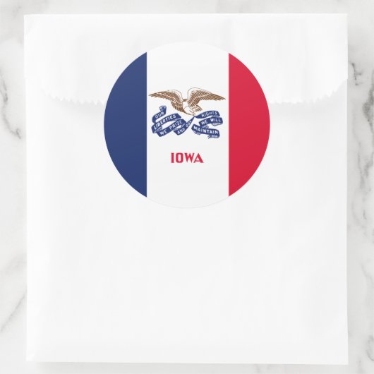 アイオワ州旗、アイオワ州旗 ラウンドシール (バッグ)