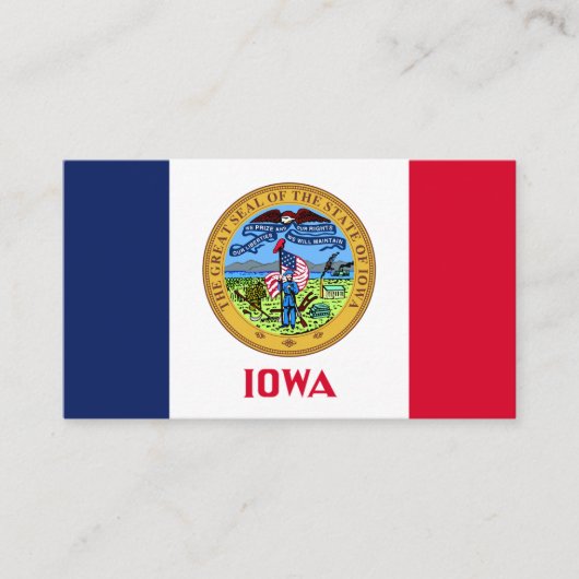 アイオワ州旗・シールアイオワ州旗 名刺 (正面)