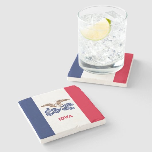 アイオワ州旗 ストーンコースター (横)