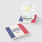 アイオワ州旗 ストーンコースター (横)