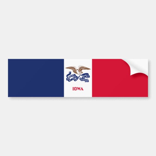 アイオワ州旗 バンパーステッカー (正面)