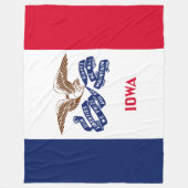 アイオワ州旗 フリースブランケット (正面)