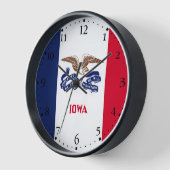アイオワ州旗 壁時計 (傾斜)