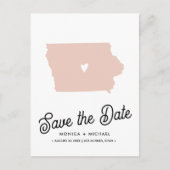 アイオワ州行き先ウェディング任意の色！ 案内ポストカード (正面)