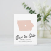 アイオワ州行き先ウェディング任意の色！ 案内ポストカード (スタンド正面)