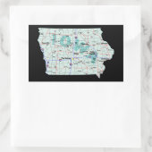 アイオワ州間地図 長方形シール (バッグ)