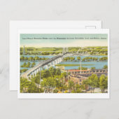 アイオワ州 イリノイ州 ブリッジ ミシシッピ川 ヴィンテージ ポストカード (正面/裏面)