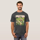アイオワ州 ディストressed ビンテージ アメリカ合衆国 スタンプ デザイン tシャツ (正面フル)
