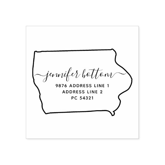 アイオワ差出人住所事業 ラバースタンプ (インプリント)