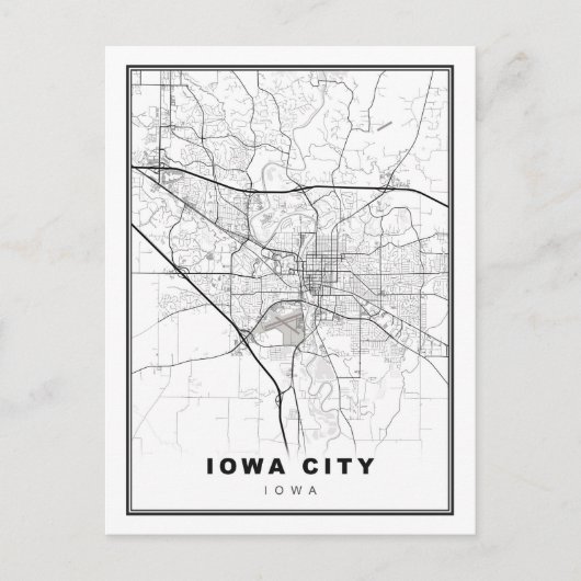 アイオワ市の地図 シーズンポストカード (正面)