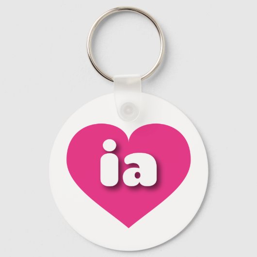 アイオワ熱ピンクハート – 私はiaを愛 キーホルダー (正面)