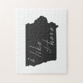 アイオワ私はそれが好きここに州シルエットブラック ジグソーパズル (縦)