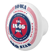 アイオワ米州赤白青タイポグラフィ セラミックノブ (右)