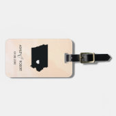 アイオワ結婚の地図の荷物タグ、カップルの名前 ラゲッジタグ (正面横)