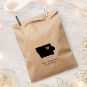 アイオワ結婚式の引き出物トリートサックス、抱き枕 フェイバーバッグ (クリップ留めされた状態)