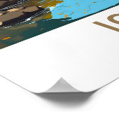 アイオワ統一された州旅行プリント ポスター (角)