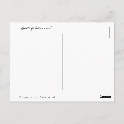 アイオワ葉書からこんにちは ポストカード (裏面)