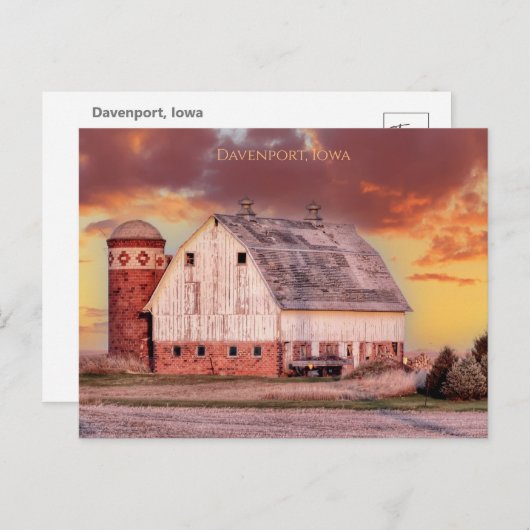 アイオワ葉書のハート ポストカード (正面/裏面)