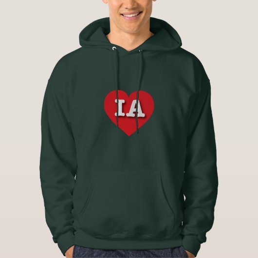 アイオワ赤いハート- I love IA パーカ (正面)