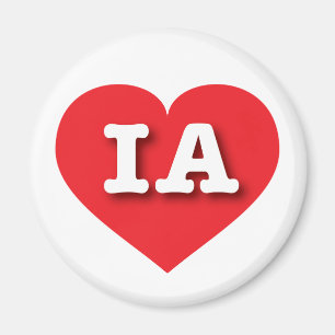 アイオワ赤いハート- I love IA マグネット