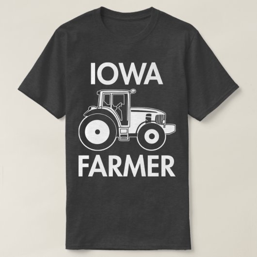 アイオワ農家ヴィンテージメントラクターファームローカルフードI Tシャツ (デザイン正面)