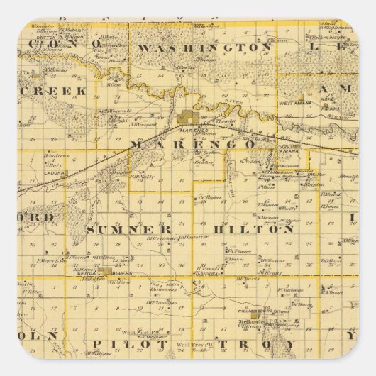 アイオワ郡の地図、アイオワ州 スクエアシール (正面)