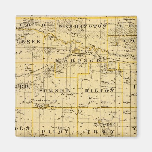 アイオワ郡の地図、アイオワ州 マグネット (正面)