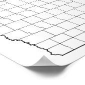 アイオワ郡の空白の概要マップ ポスター (角)