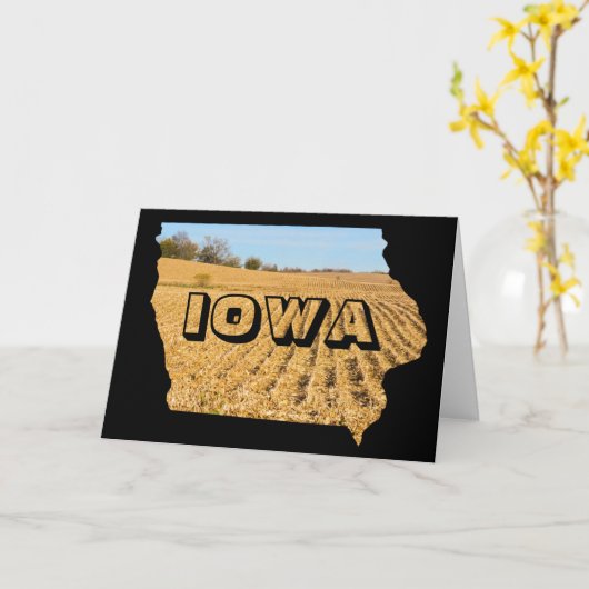 アイオワ風光明媚なコーンフィールド自然写真旅行 カード (黄色い花)