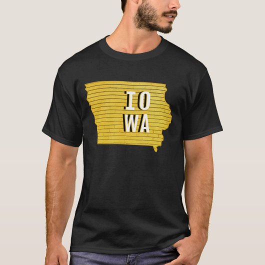 アイオワ・イエロー・ストライプ オーバーサイズ Tシャツ (正面)