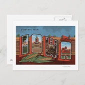 アイオワ(コーンフィールドとコーン) – 大きな文字のシーン ポストカード (正面/裏面)