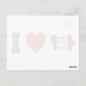 アイオワ・シェイプド州旗ビッグ赤いハート ポストカード (裏面)