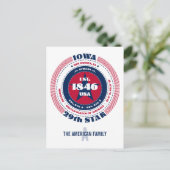アイオワ、デモイン、IA、愛国的、モノグラム ポストカード (スタンド正面)